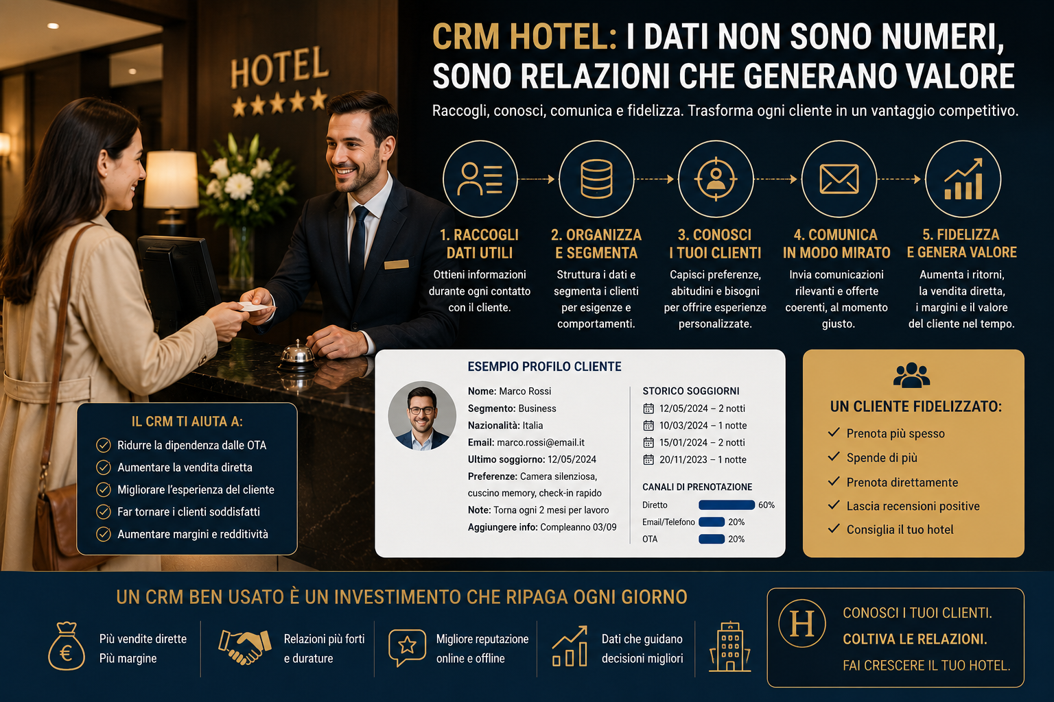 CRM hotel: se raccogli dati ma non li usi, stai perdendo clienti e margine